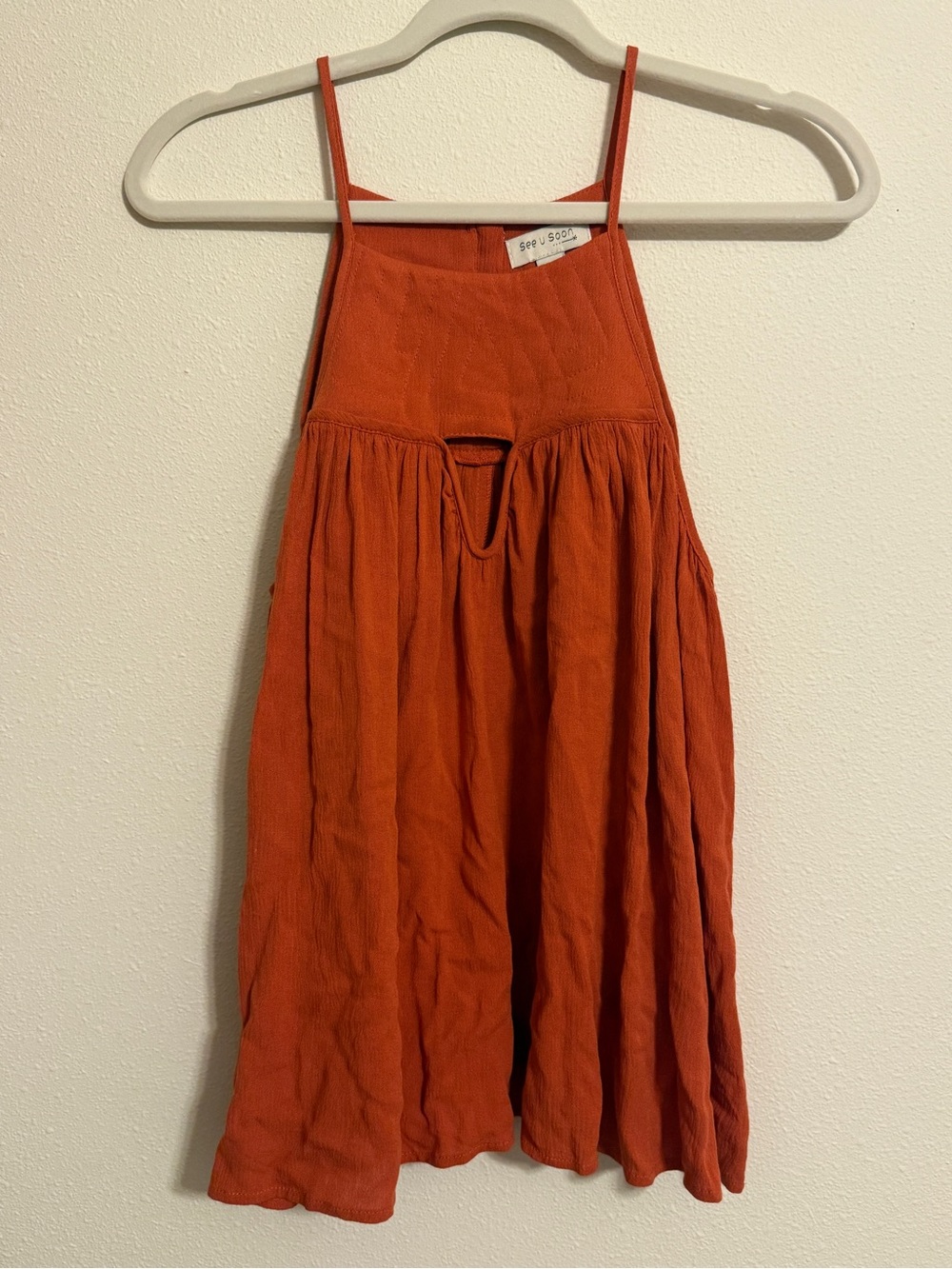 Burnt Orange Halter Top - Women's Casual Tank